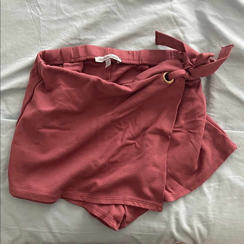 Charlotte Russe Wrap Skorts in Rose Pink
